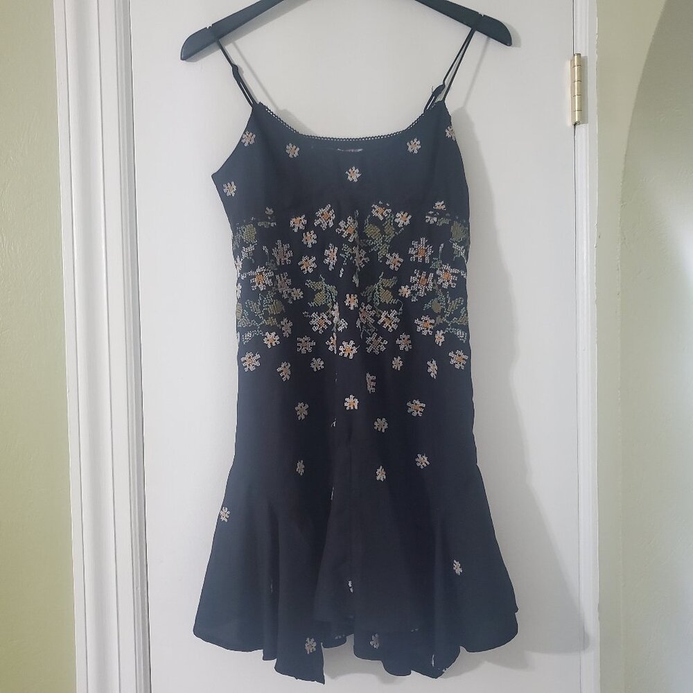 Urban Outfitters Floral Crosstitch Flare Dress